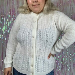 White Knit Cardigan by Liz Baker Essentials